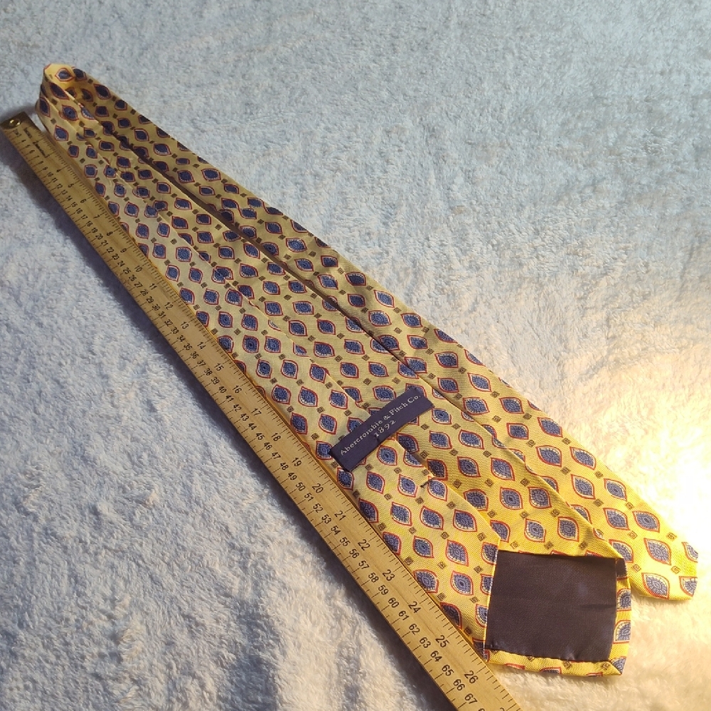 Abercrombie & Fitch Yellow and Blue Patterned Tie 1746
